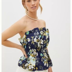 Anthropologie Diana Ruffled Tube Top Size XS